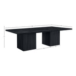 Belinda 54" Solid Wood and Oak Veneer Modular Dining Table in Black