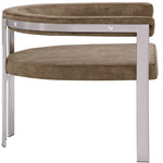 Marcello Stone Velvet Upholstered Dining Chair in Brown