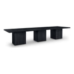 Belinda 54" Solid Wood and Oak Veneer Modular Dining Table in Black