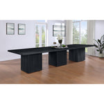 Belinda 54" Solid Wood and Oak Veneer Modular Dining Table in Black