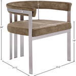 Marcello Stone Velvet Upholstered Dining Chair in Brown