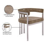 Marcello Stone Velvet Upholstered Dining Chair in Brown
