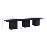 Belinda 54" Solid Wood and Oak Veneer Modular Dining Table in Black