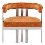 Marcello Stone Velvet Upholstered Dining Chair in Cognac