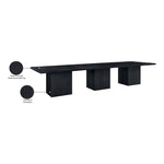 Belinda 54" Solid Wood and Oak Veneer Modular Dining Table in Black