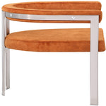 Marcello Stone Velvet Upholstered Dining Chair in Cognac