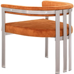Marcello Stone Velvet Upholstered Dining Chair in Cognac