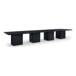 Belinda 54" Solid Wood and Oak Veneer Modular Dining Table in Black