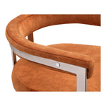 Marcello Stone Velvet Upholstered Dining Chair in Cognac
