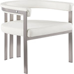 Marcello Stone Velvet Upholstered Dining Chair in Cream