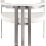 Marcello Stone Velvet Upholstered Dining Chair in Cream