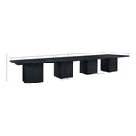 Belinda 54" Solid Wood and Oak Veneer Modular Dining Table in Black