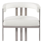 Marcello Stone Velvet Upholstered Dining Chair in Cream