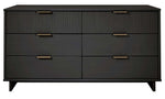 Granville 55" Dresser (6-Drawer) in Charcoal Gray
