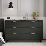 Granville 55" Dresser (6-Drawer) in Charcoal Gray