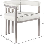 Marcello Stone Velvet Upholstered Dining Chair in Cream