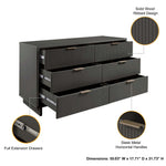 Granville 55" Dresser (6-Drawer) in Charcoal Gray