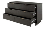 Granville 55" Dresser (6-Drawer) in Charcoal Gray