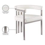 Marcello Stone Velvet Upholstered Dining Chair in Cream