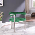 Marcello Stone Velvet Upholstered Dining Chair in Green