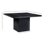 Belinda 54" Solid Wood and Oak Veneer Dining Table in Black