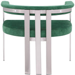 Marcello Stone Velvet Upholstered Dining Chair in Green