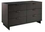 Granville 55" Dresser (6-Drawer) in Charcoal Gray