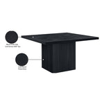 Belinda 54" Solid Wood and Oak Veneer Dining Table in Black