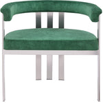 Marcello Stone Velvet Upholstered Dining Chair in Green