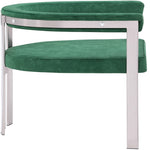 Marcello Stone Velvet Upholstered Dining Chair in Green