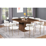 Belinda 54" Solid Wood and Oak Veneer Dining Table in Brown