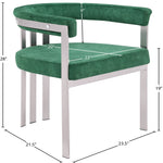 Marcello Stone Velvet Upholstered Dining Chair in Green