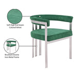 Marcello Stone Velvet Upholstered Dining Chair in Green