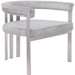 Marcello Stone Velvet Upholstered Dining Chair in Grey