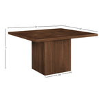 Belinda 54" Solid Wood and Oak Veneer Dining Table in Brown