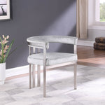 Marcello Stone Velvet Upholstered Dining Chair in Grey