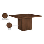 Belinda 54" Solid Wood and Oak Veneer Dining Table in Brown