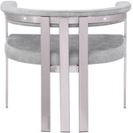 Marcello Stone Velvet Upholstered Dining Chair in Grey