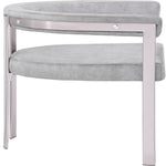 Marcello Stone Velvet Upholstered Dining Chair in Grey