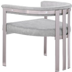 Marcello Stone Velvet Upholstered Dining Chair in Grey