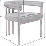 Marcello Stone Velvet Upholstered Dining Chair in Grey