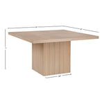 Belinda 54" Solid Wood and Oak Veneer Dining Table in Natural