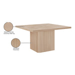 Belinda 54" Solid Wood and Oak Veneer Dining Table in Natural