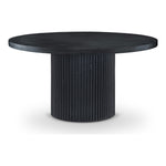 Belinda 60" Solid Wood and Oak Veneer Dining Table in Black