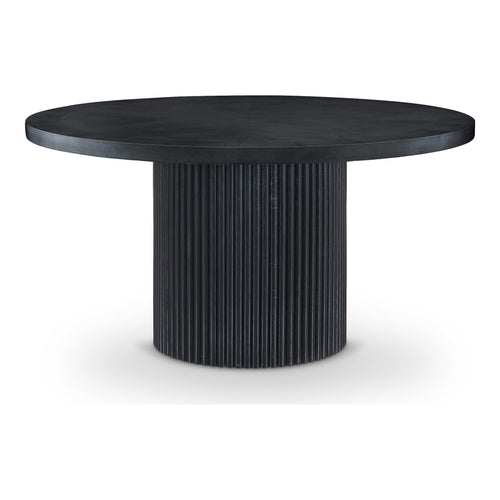 Belinda 60" Solid Wood and Oak Veneer Dining Table in Black