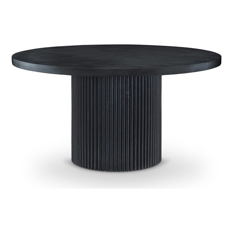 Belinda 60" Solid Wood and Oak Veneer Dining Table in Black