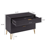 Dumbo 35" Fluted Dresser (3-Drawer) in Black