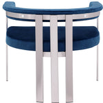 Marcello Stone Velvet Upholstered Dining Chair in Navy
