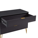 Dumbo 35" Fluted Dresser (3-Drawer) in Black