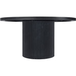 Belinda 60" Solid Wood and Oak Veneer Dining Table in Black